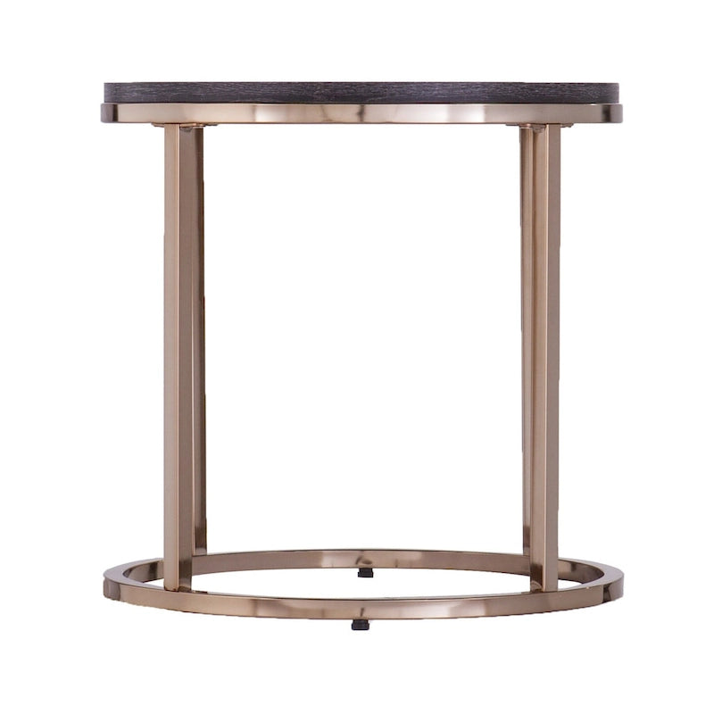 Tables basses gigognes rondes effet miroir pour salon - 81 x 81 x 43 cm