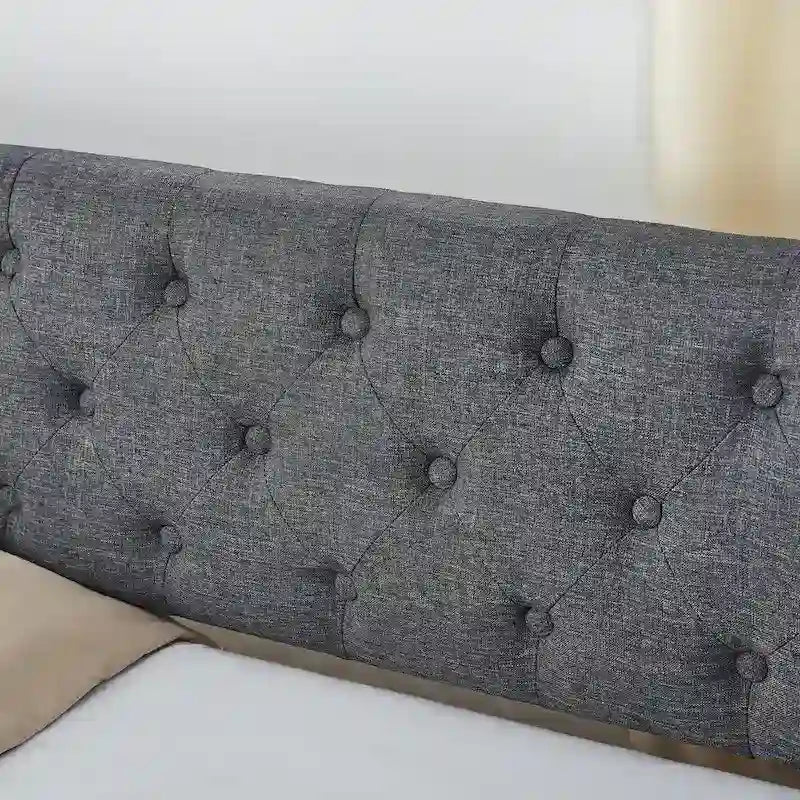 Banquette-lit tapissée avec lit gigogne escamotable et port USB