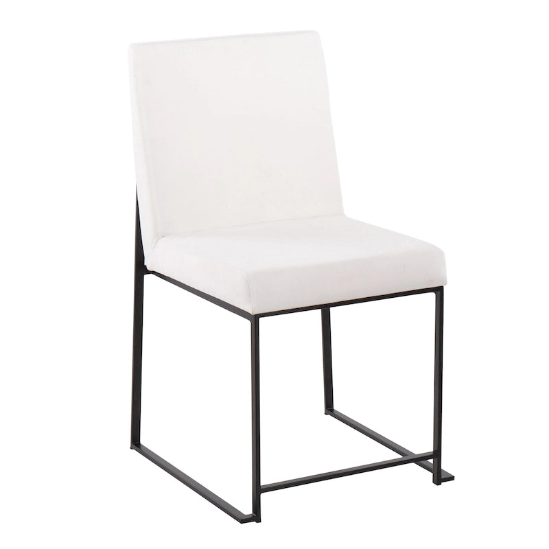 Chaise de salle à manger rembourrée à dossier haut, noire (lot de 2)