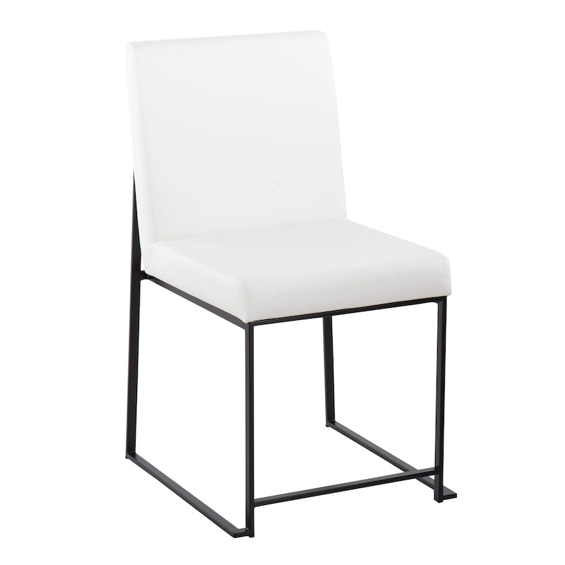 Chaise de salle à manger rembourrée à dossier haut, noire (lot de 2)