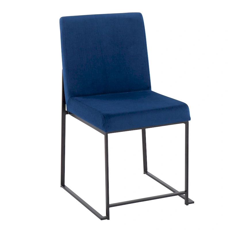 Chaise de salle à manger rembourrée à dossier haut, noire (lot de 2)