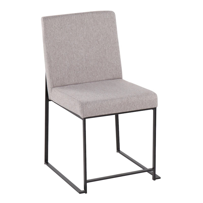 Chaise de salle à manger rembourrée à dossier haut, noire (lot de 2)