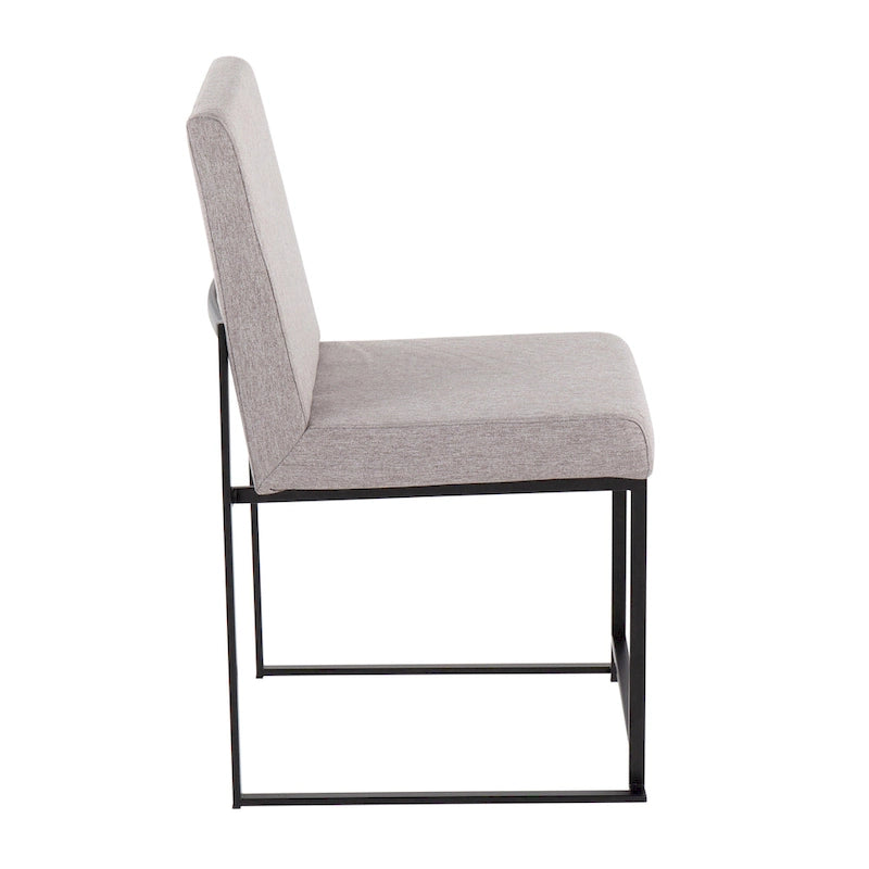 Chaise de salle à manger rembourrée à dossier haut, noire (lot de 2)