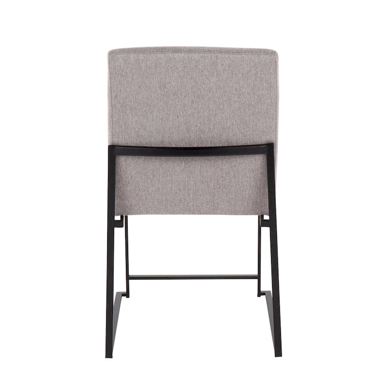 Chaise de salle à manger rembourrée à dossier haut, noire (lot de 2)