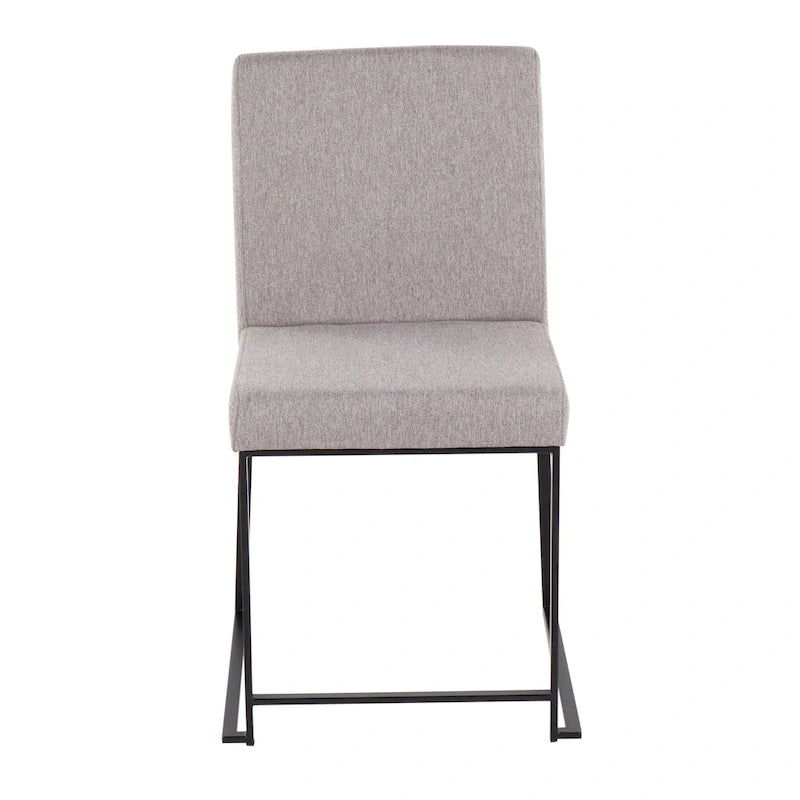 Chaise de salle à manger rembourrée à dossier haut, noire (lot de 2)
