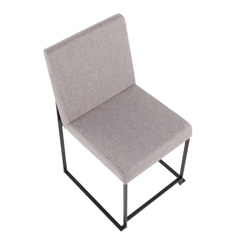 Chaise de salle à manger rembourrée à dossier haut, noire (lot de 2)
