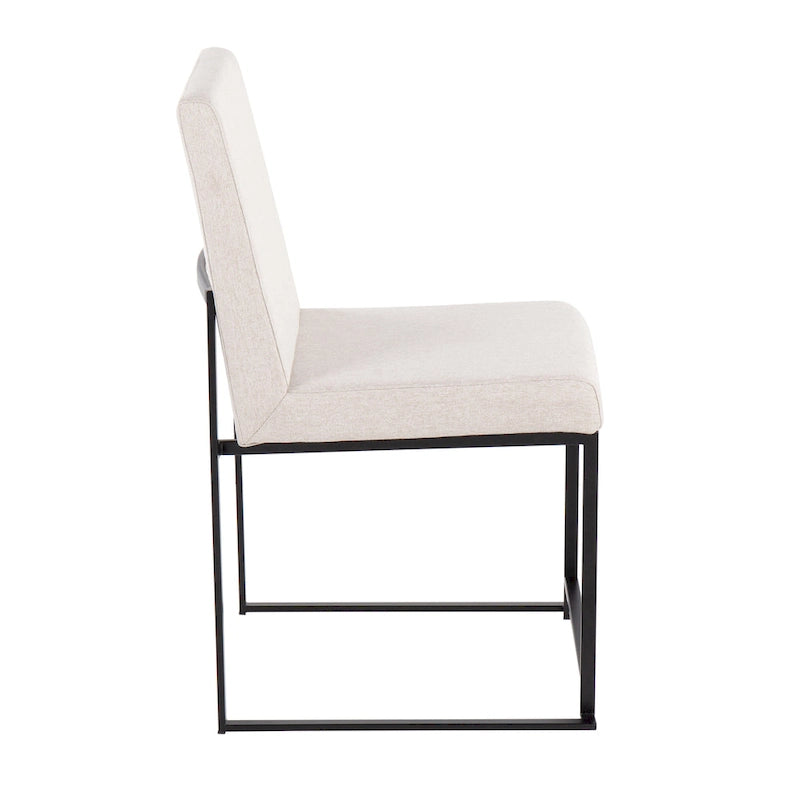 Chaise de salle à manger rembourrée à dossier haut, noire (lot de 2)
