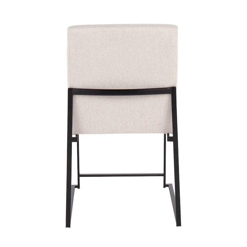 Chaise de salle à manger rembourrée à dossier haut, noire (lot de 2)