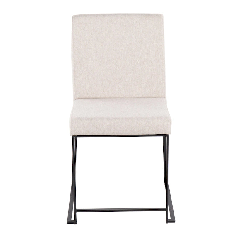 Chaise de salle à manger rembourrée à dossier haut, noire (lot de 2)
