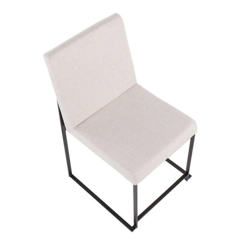 Chaise de salle à manger rembourrée à dossier haut, noire (lot de 2)