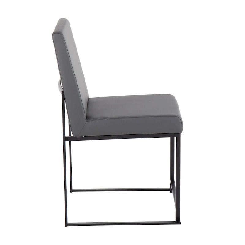 Chaise de salle à manger rembourrée à dossier haut, noire (lot de 2)