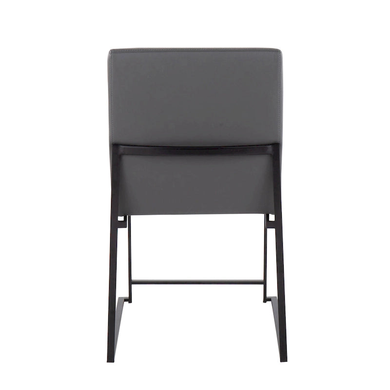 Chaise de salle à manger rembourrée à dossier haut, noire (lot de 2)