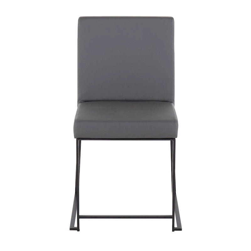 Chaise de salle à manger rembourrée à dossier haut, noire (lot de 2)