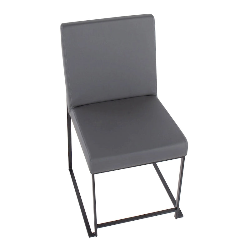 Chaise de salle à manger rembourrée à dossier haut, noire (lot de 2)