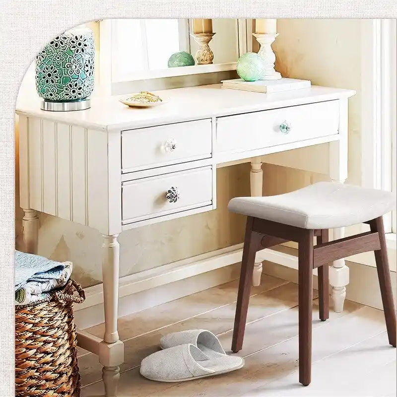 Tabouret de coiffeuse à assise galbée - 31,5 l x 45,3 P x 42 H cm