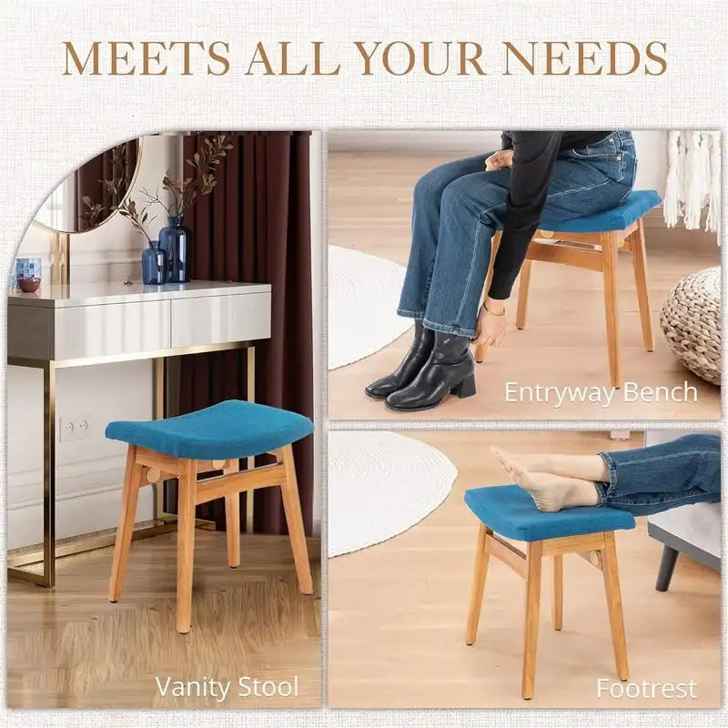 Tabouret de coiffeuse à assise galbée - 31,5 l x 45,3 P x 42 H cm