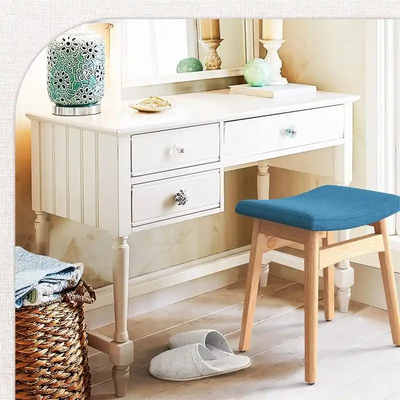 Tabouret de coiffeuse à assise galbée - 31,5 l x 45,3 P x 42 H cm