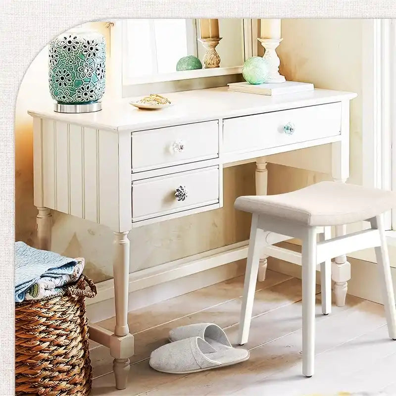 Tabouret de coiffeuse à assise galbée - 31,5 l x 45,3 P x 42 H cm