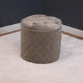 Pouf rond en velours uni