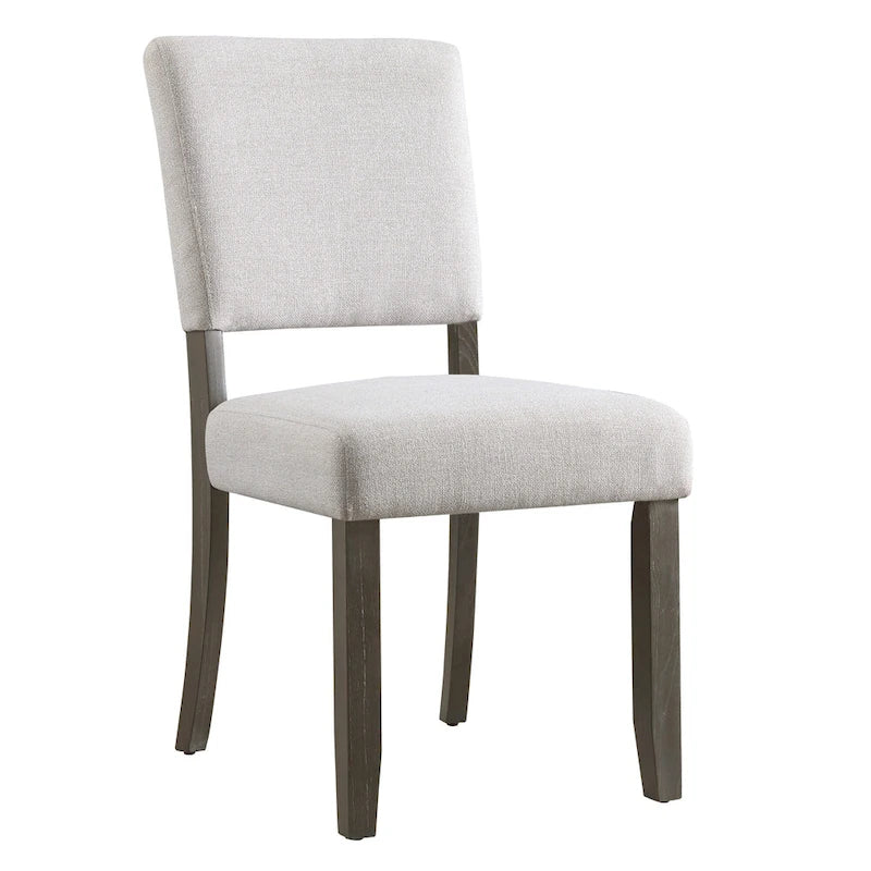 Chaise de salle à manger avec dossier rembourré et base en bois, ensemble de 2