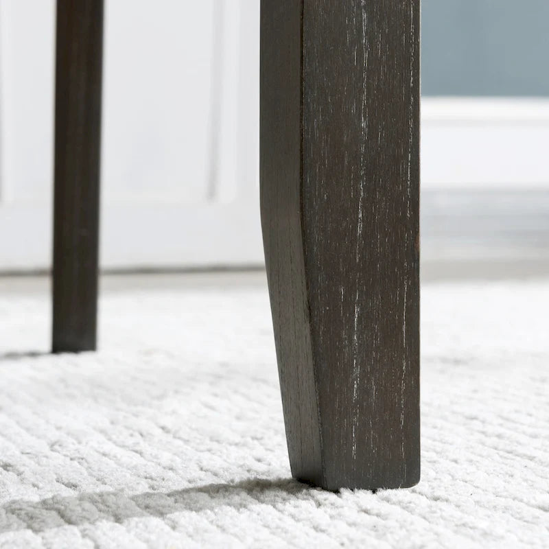 Chaise de salle à manger avec dossier rembourré et base en bois, ensemble de 2