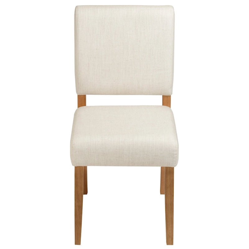 Chaise de salle à manger avec dossier rembourré et base en bois, ensemble de 2