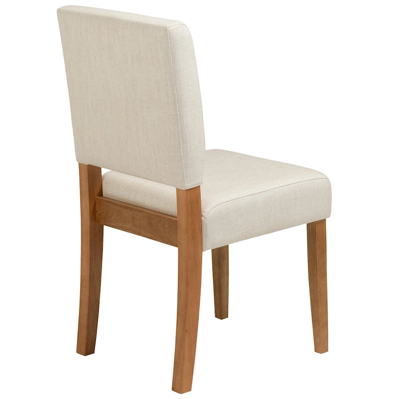 Chaise de salle à manger avec dossier rembourré et base en bois, ensemble de 2