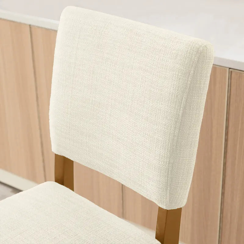 Chaise de salle à manger avec dossier rembourré et base en bois, ensemble de 2