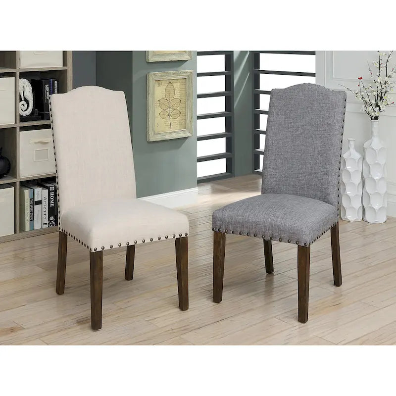 Chaises de salle à manger en lin rustique (ensemble de 2)