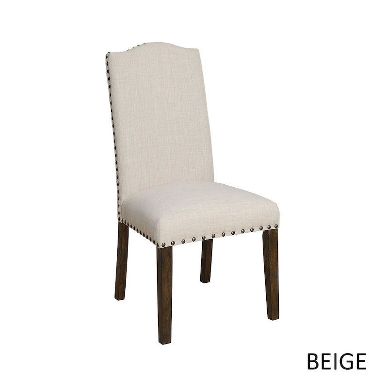 Chaises de salle à manger en lin rustique (ensemble de 2)