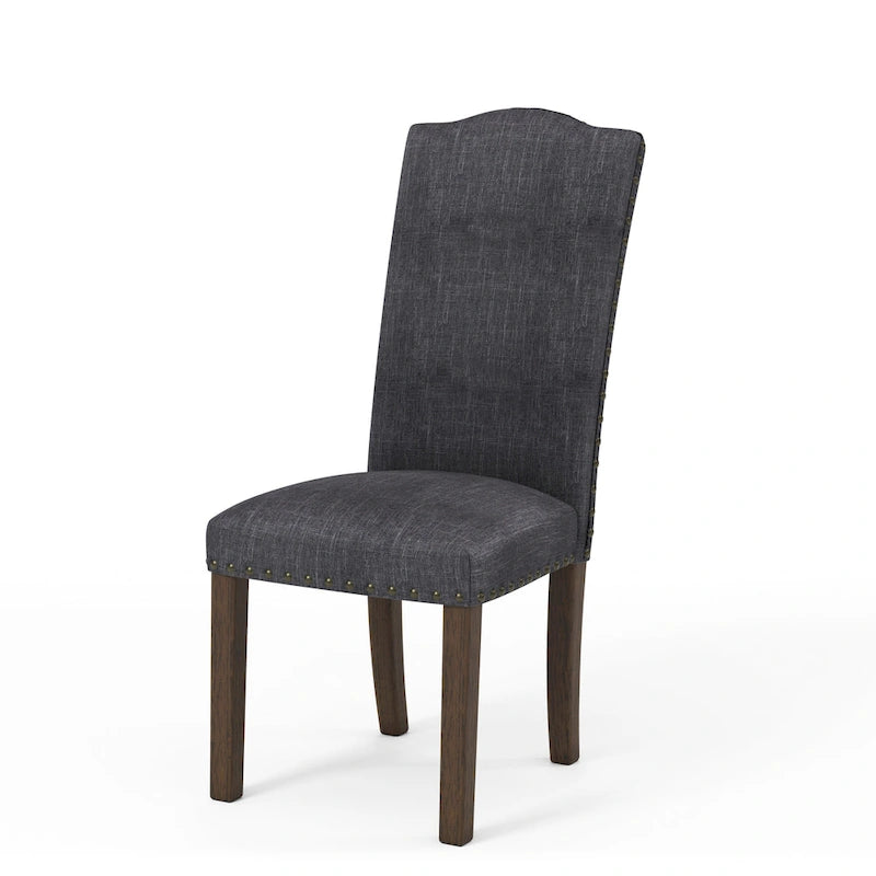 Chaises de salle à manger en lin rustique (ensemble de 2)