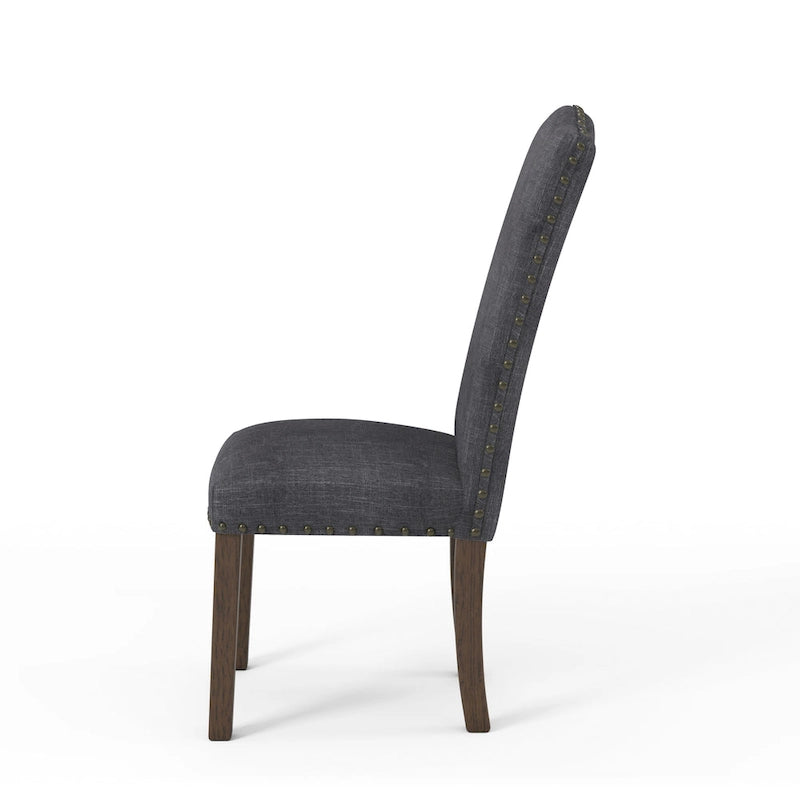 Chaises de salle à manger en lin rustique (ensemble de 2)