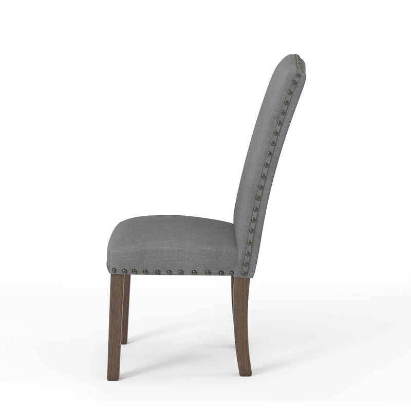 Chaises de salle à manger en lin rustique (ensemble de 2)
