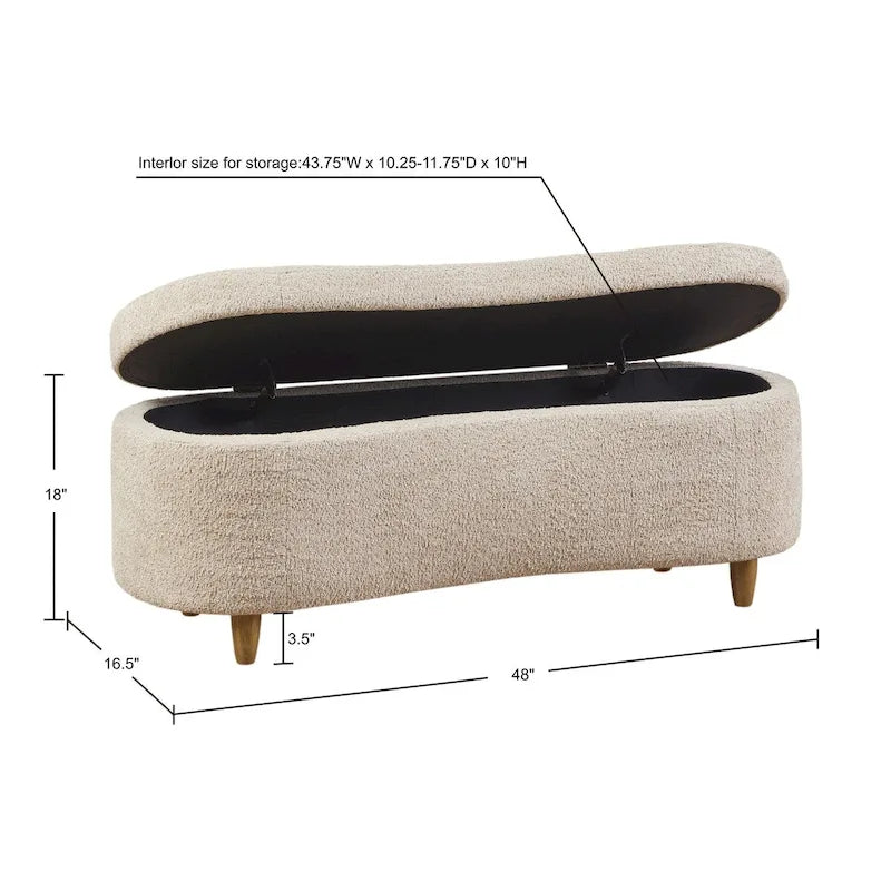 Banc de rangement à abattant Boucle
