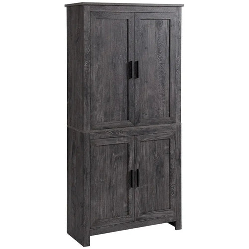 4-Door Freestanding Kitchen Pantry with 3 Adjustable Shelves