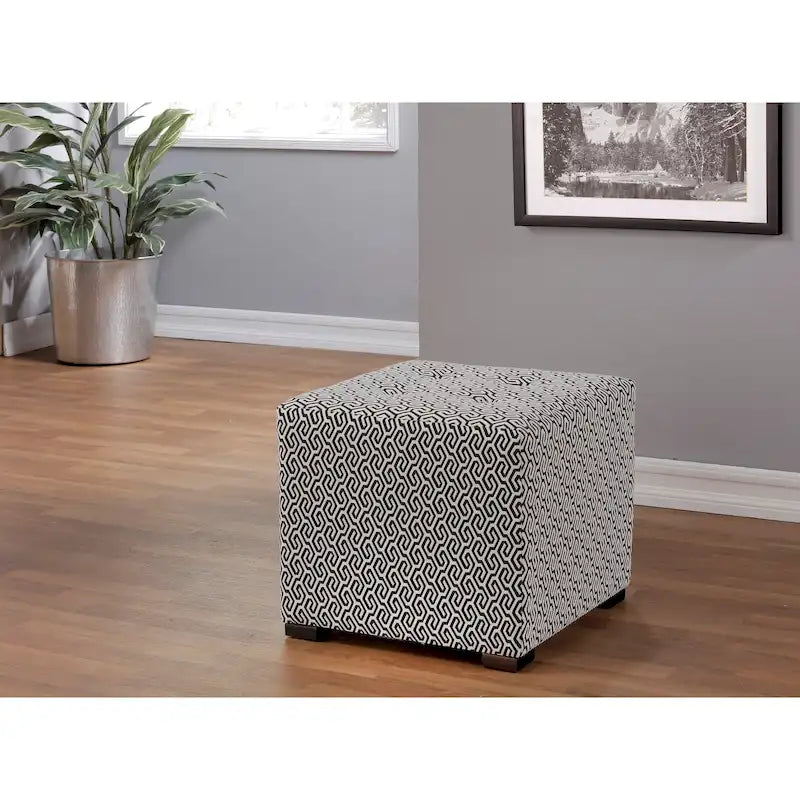 Pouf carré capitonné