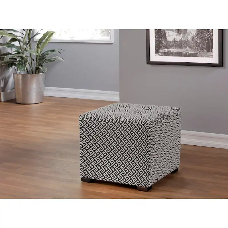 Pouf carré capitonné