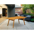 Table basse moderne avec plateau rectangulaire et 4 pieds en bois - Finition huilée naturelle
