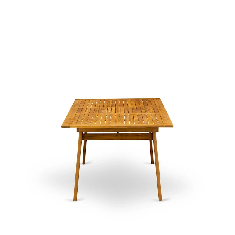 Table basse moderne avec plateau rectangulaire et 4 pieds en bois - Finition huilée naturelle