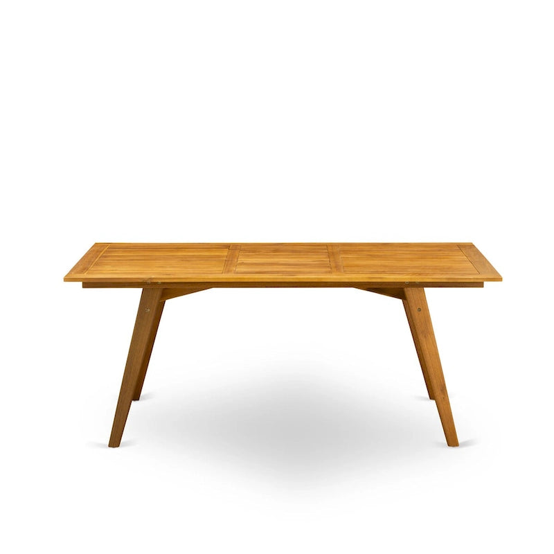 Table basse moderne avec plateau rectangulaire et 4 pieds en bois - Finition huilée naturelle