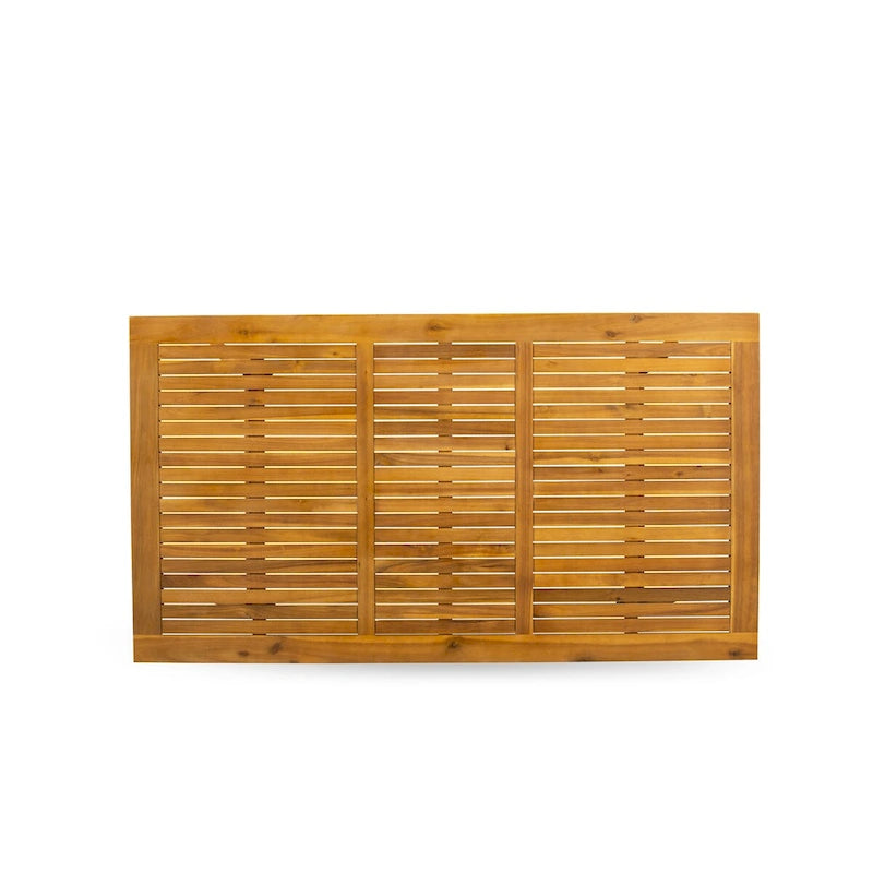 Table basse moderne avec plateau rectangulaire et 4 pieds en bois - Finition huilée naturelle