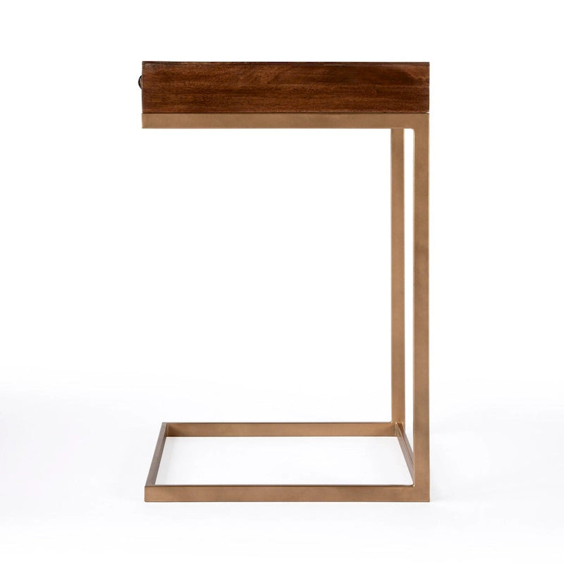 Table d'appoint Alec avec 1 tiroir en forme de C