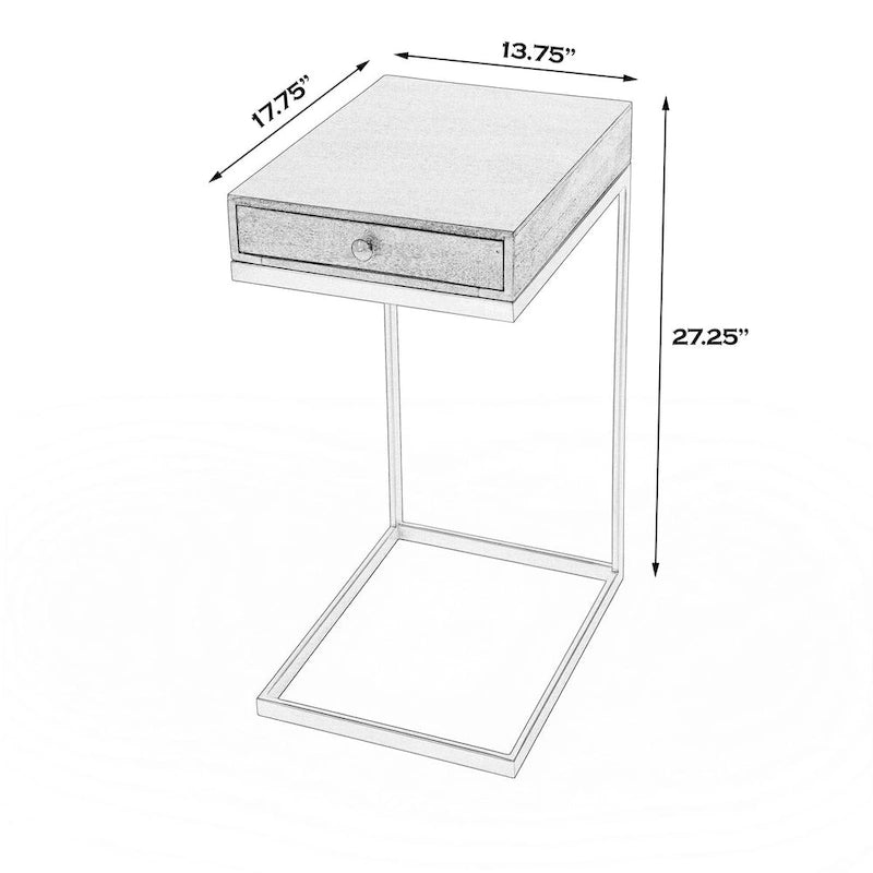 Table d'appoint Alec avec 1 tiroir en forme de C