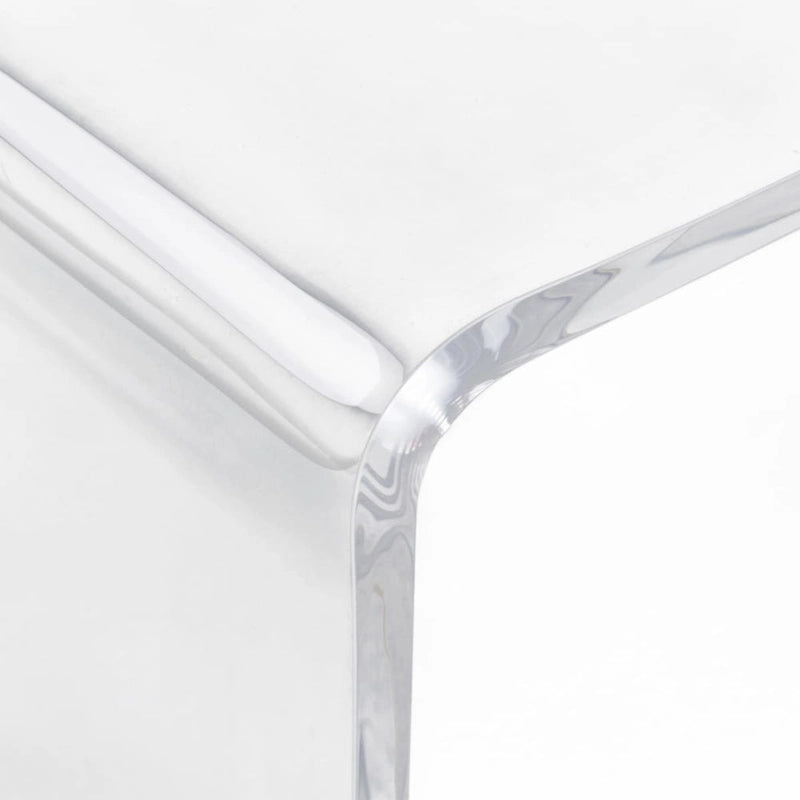 Table basse cascade 32 pouces en acrylique transparent, rectangle long, épaisseur 15 mm