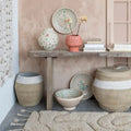 Console en bois recyclé avec finition blanchie vieillie - 72,0L x 13,0W x 32,0H