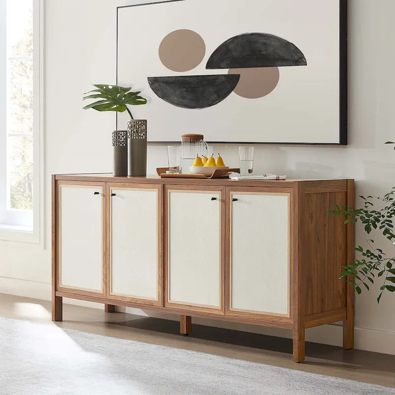 Capri 65 Wood Grain Sideboard Storage Cabinet