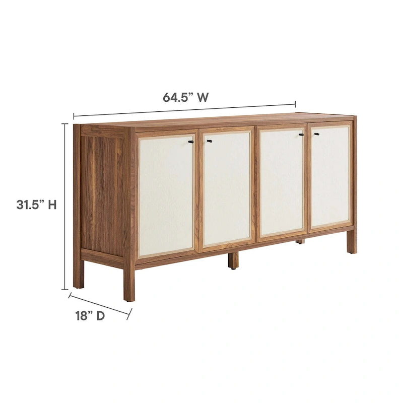 Buffet de rangement 65" grain de bois