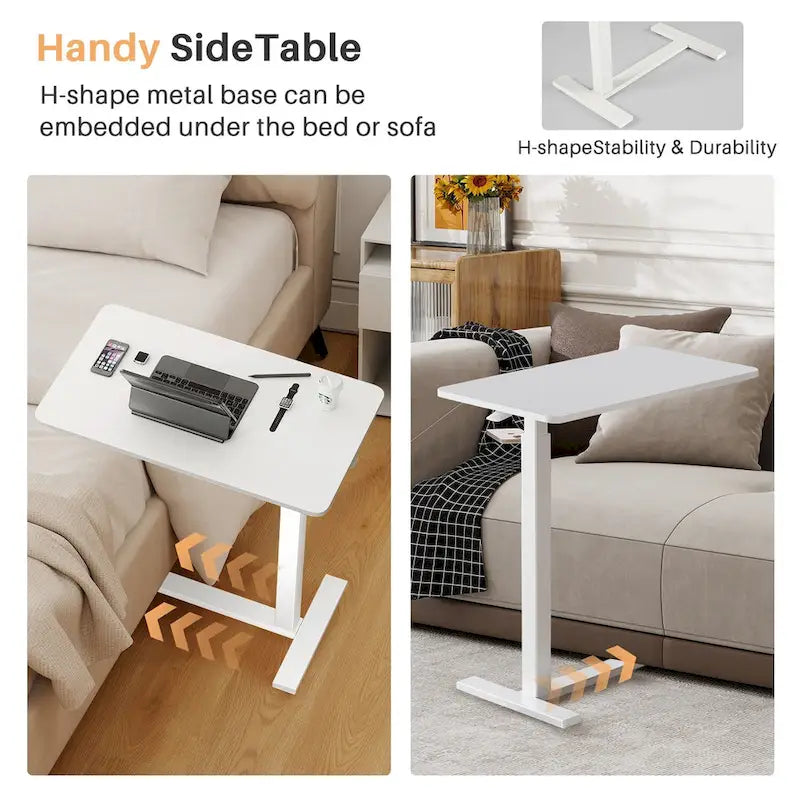 Bureau debout mobile avec roues, bureau pour ordinateur portable pneumatique, chariot d'ordinateur roulant, petit bureau réglable en hauteur, pour la maison